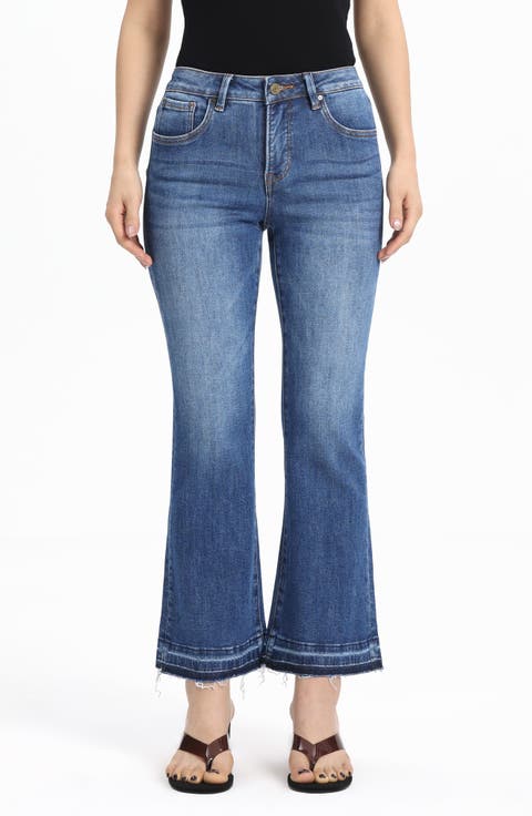 Release Hem Mid Rise Ankle Flare Jeans