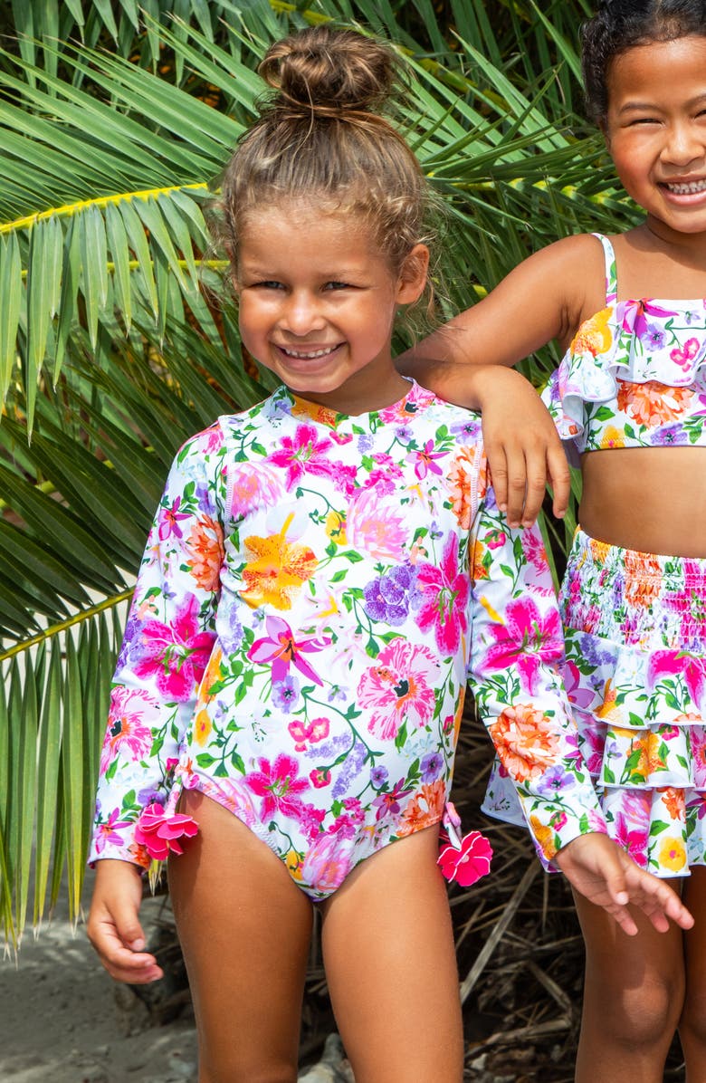 Shade Critters Kids' Summer Garden Long Sleeve One-Piece Swimsuit, Alternate, color, 