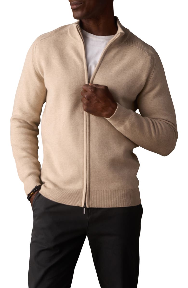 The Normal Brand Coopers Landing Zip Cardigan, Main, color, Oatmeal