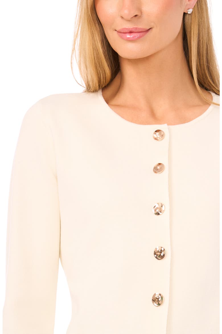 Collarless Cardigan, Alternate, color, VANILLA ICE