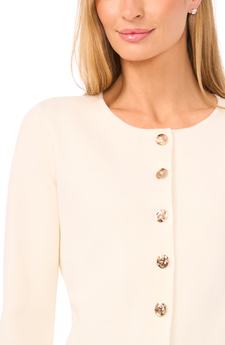 Ted Baker Collarless Cardigan, Alternate, color, Vanilla Ice