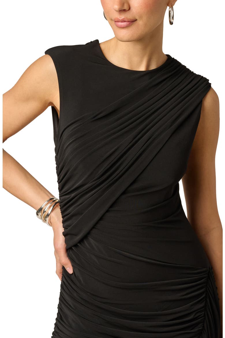 Artisan Shirred Seam Drapey Jersey Minidress, Alternate, color, BLACK