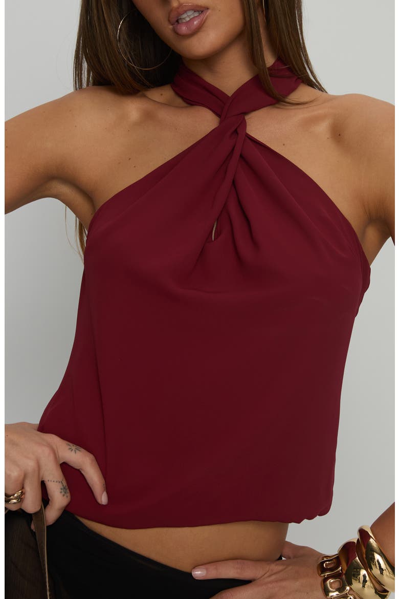 Adalynne Twist Neck Top, Alternate, color, RED