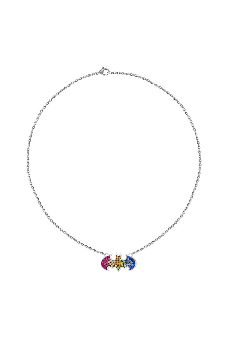 DC Comics Batman Stainless Steel Crystal Necklace, Alternate, color, Multi
