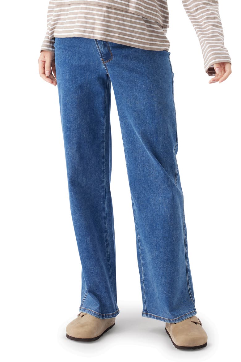 Kyle Wide Leg Under Tummy Maternity Jean, Main, color, True Blue
