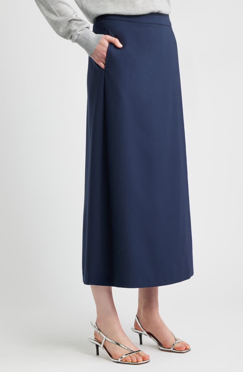 Nordstrom Mixed Media Maxi Skirt, Alternate, color, Navy Night