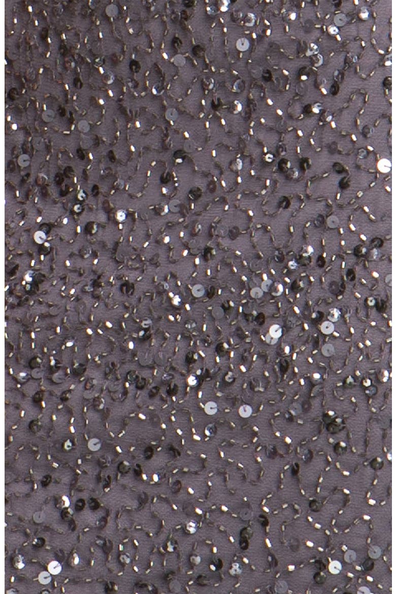 Bloused Sequin Cold Shoulder Dress, Alternate, color, CHARCOAL