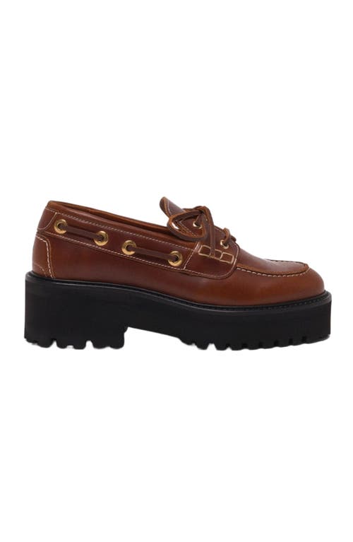 Maje Boat Shoes With Chunky Sole In Brown