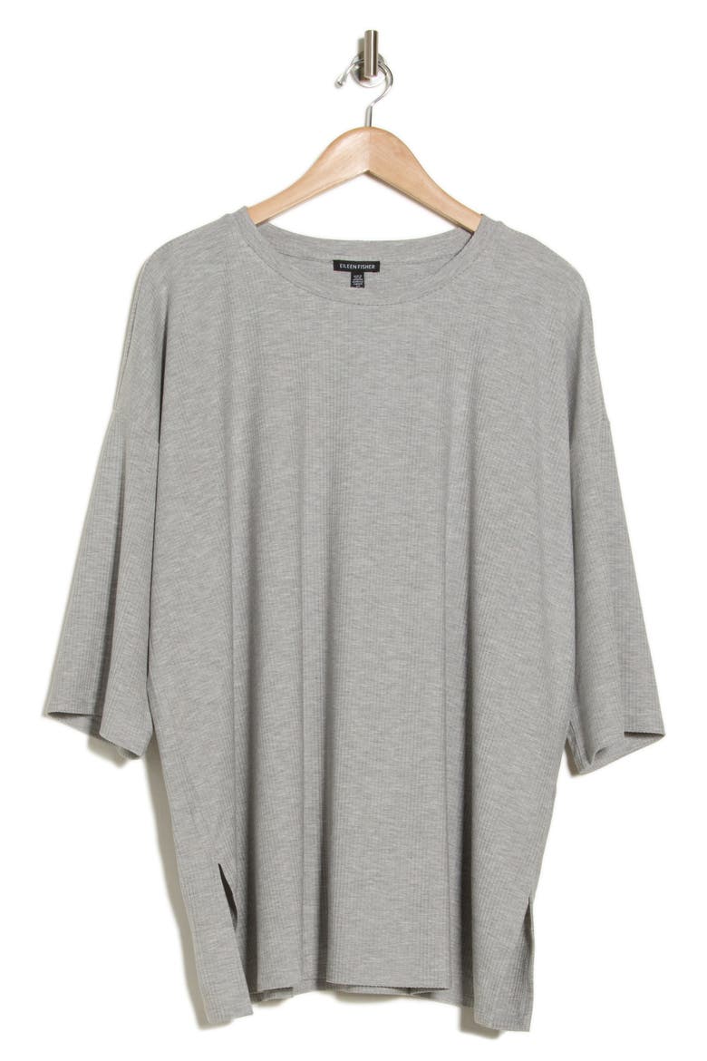 Crewneck Longline Boxy Top, Alternate, color, DARK PEARL