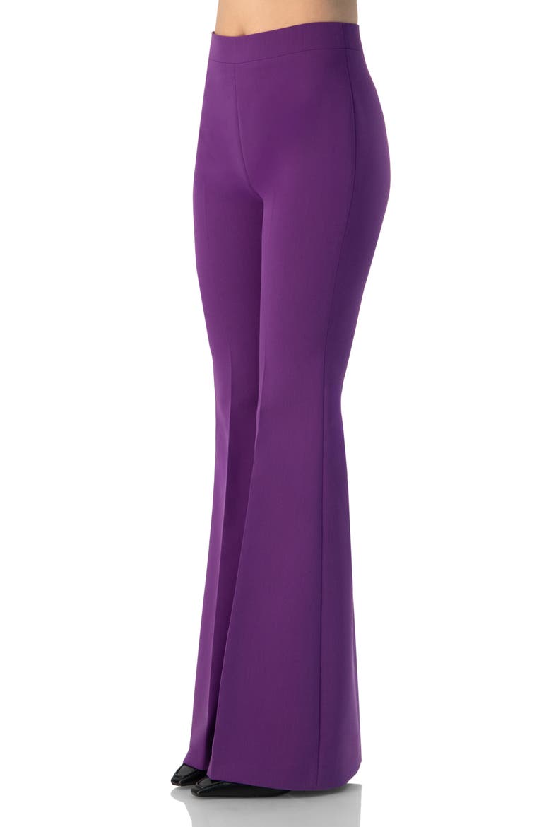 Flared Pants with Back Pleats, Alternate, color, Purple