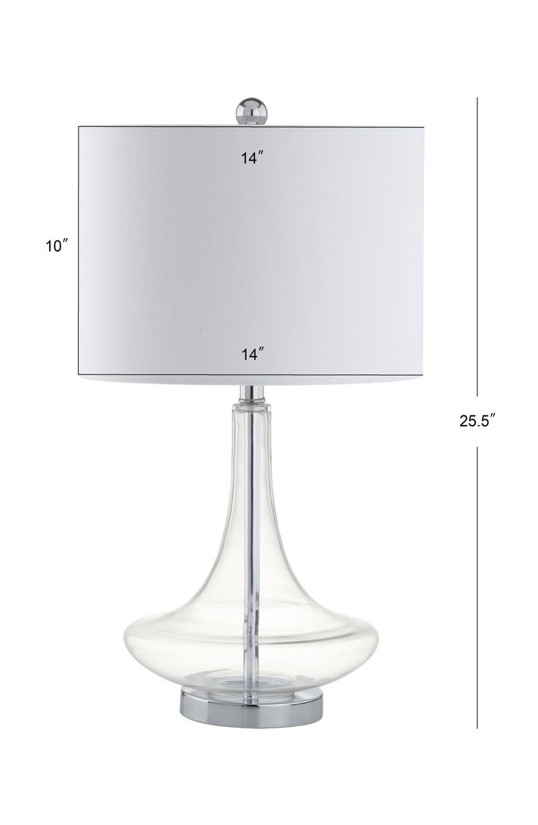 JONATHAN Y Cecile 25.5" Glass Teardrop LED Table Lamp, Alternate, color, Clear