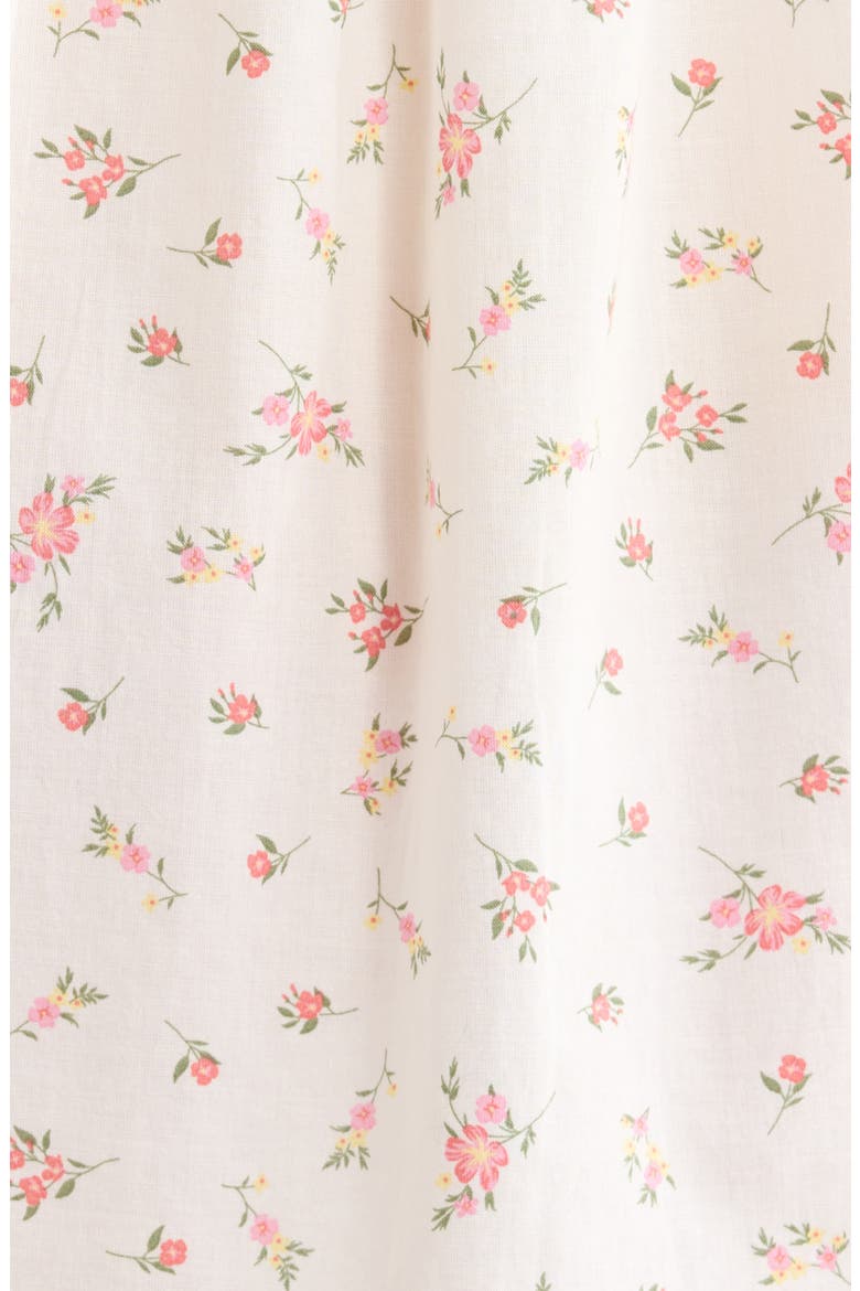 Flirty Cotton Nightgown, Alternate, color, IVORY/ CORAL FLORAL