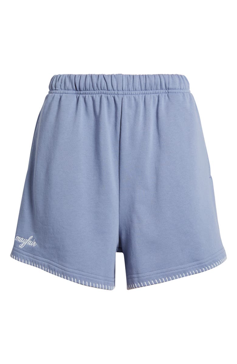 THE MAYFAIR GROUP I Love My Humanness Graphic Sweat Shorts, Alternate, color, Blue