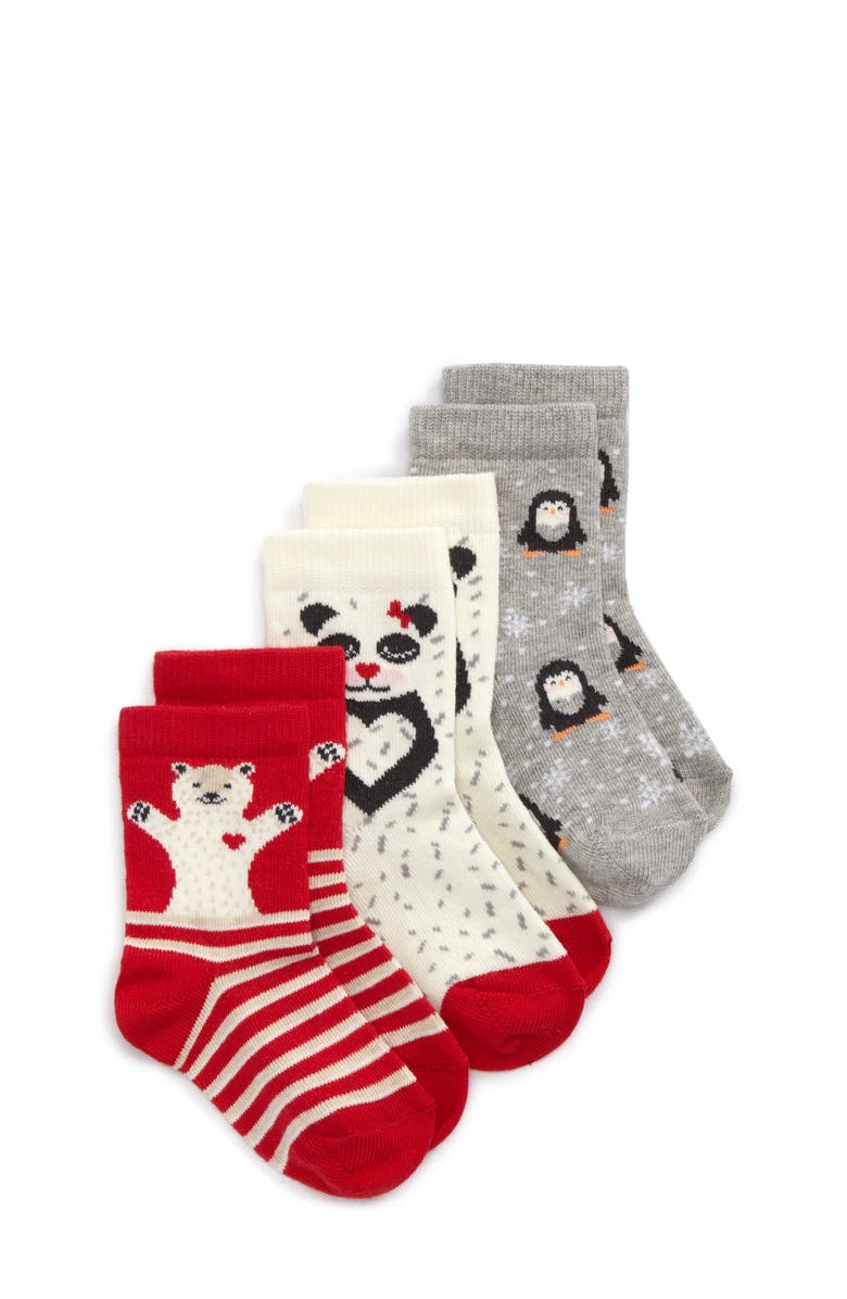 Tucker + Tate 3-Pack Animal Heart Crew Socks, Main, color, 