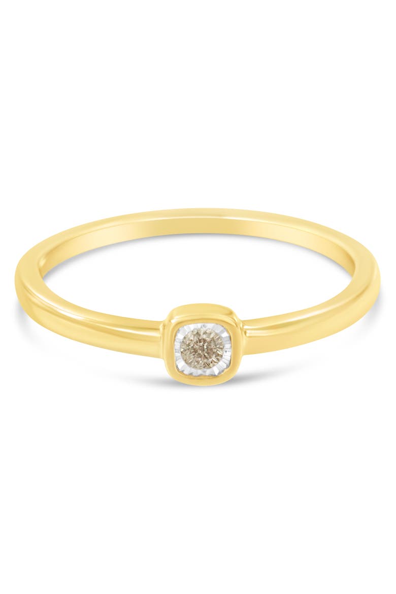14K Yellow Gold Plated Silver Diamond Accent Square Cushion Shaped Promise Ring, Alternate, color, Yellow Gold over Silver