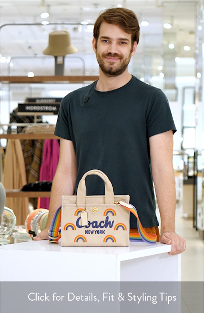 Embroidered Rainbow Cotton Canvas Cargo Tote, sales video thumbnail