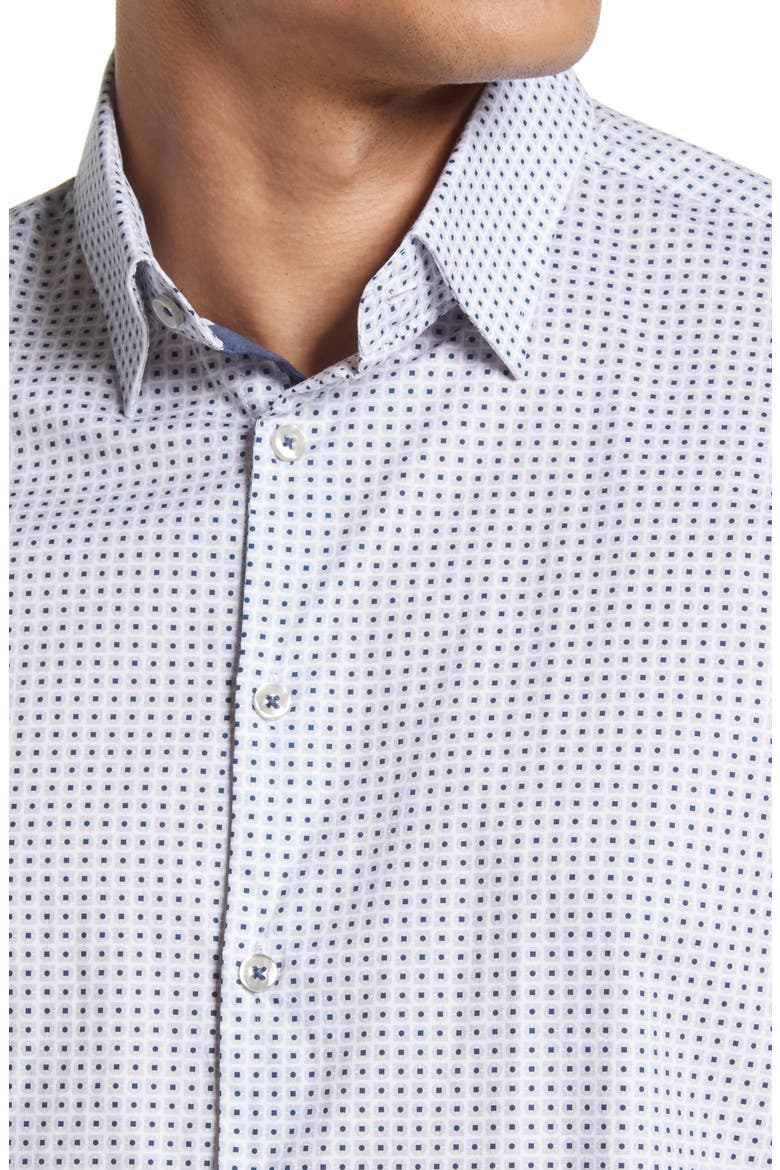 Men's Neat Stretch Button-Up Shirt, Alternate, color, GREY
