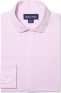 Mizzen+Main Haylard Trim Fit Pink Gingham Textured Knit Button-Up Shirt