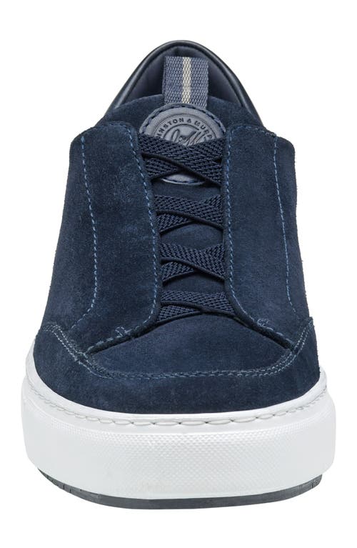 Johnston & Murphy Anson Lace To Toe Sneaker In Navy English Suede