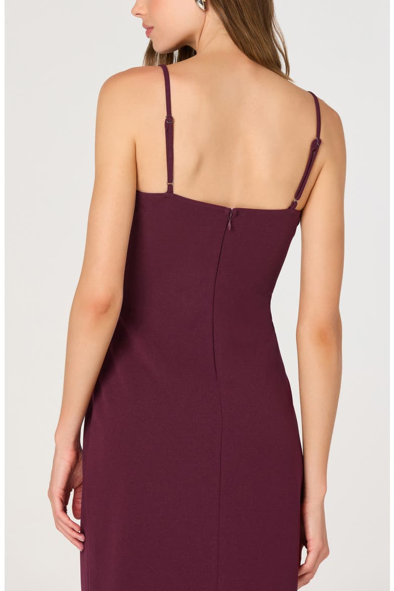 Bow Strap Midi Dress, Alternate, color, BURGUNDY