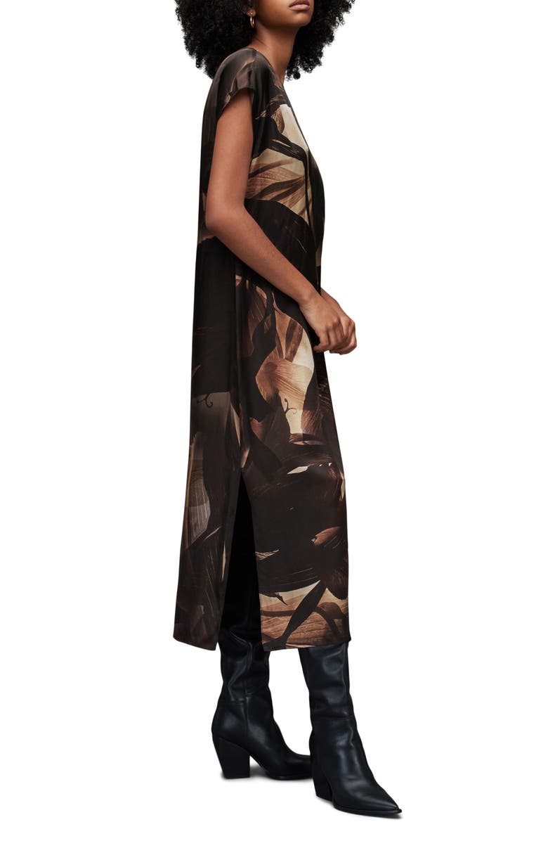 AllSaints Etta Iris Floral Print Maxi Dress, Alternate, color,
