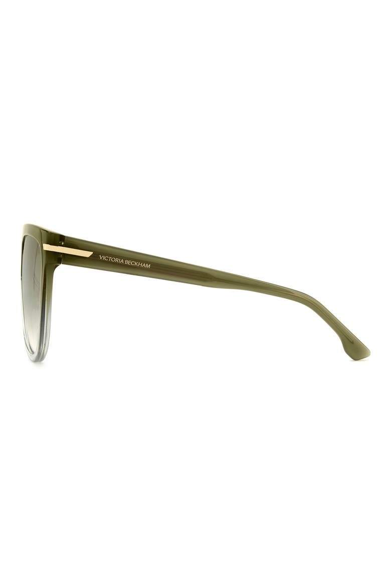 60mm Flat Top Square Sunglasses, Alternate, color, OLIVE/ GREEN SHADED
