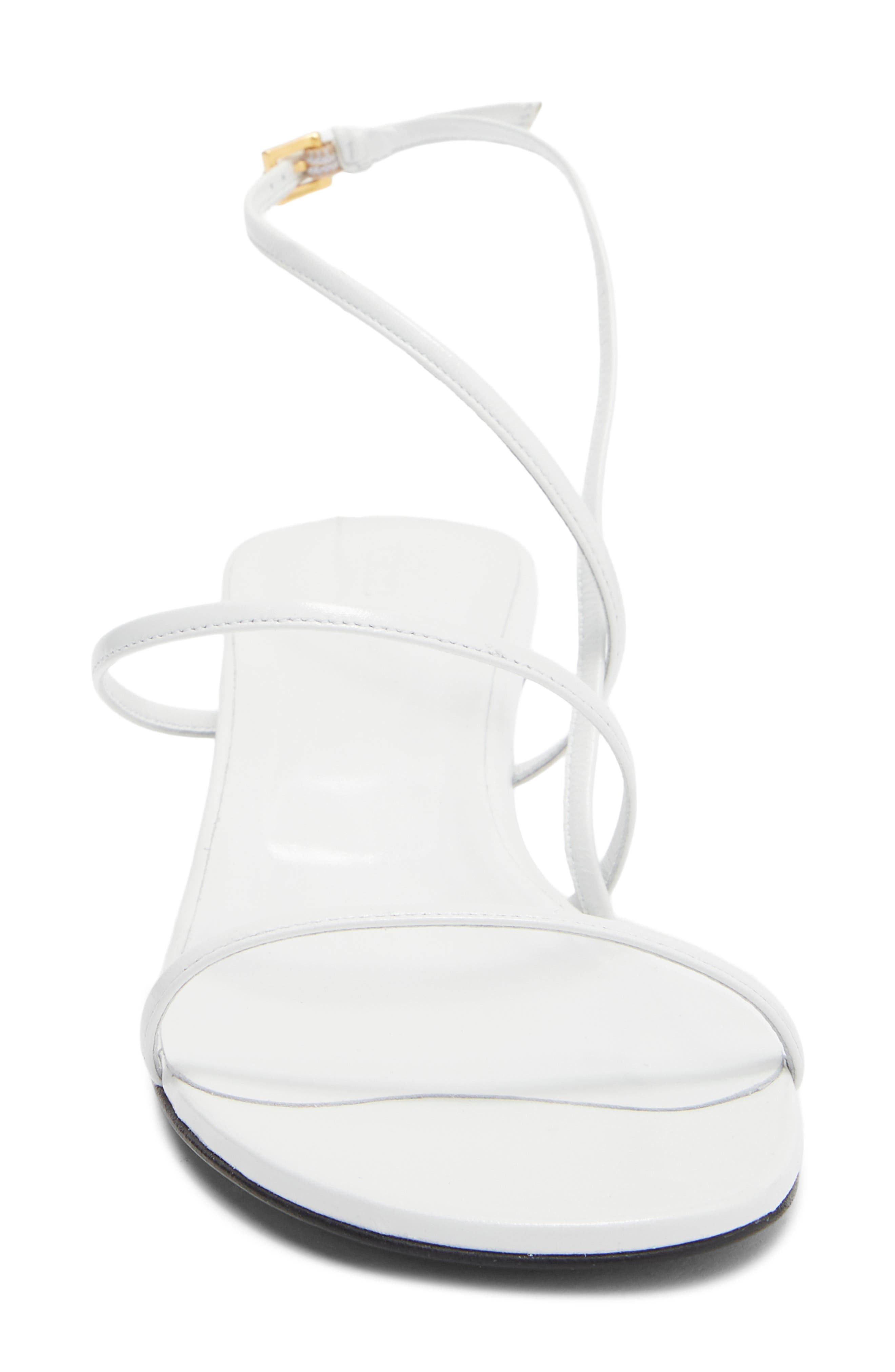 Khaite Loop Kitten Heel Sandal, Alternate, color, Chalk