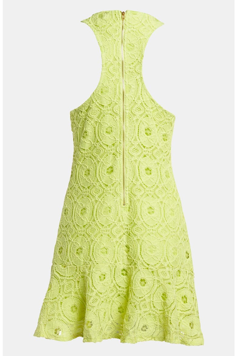 ASTR Embroidered Crochet Dress, Alternate, color, LIME/ WHITE