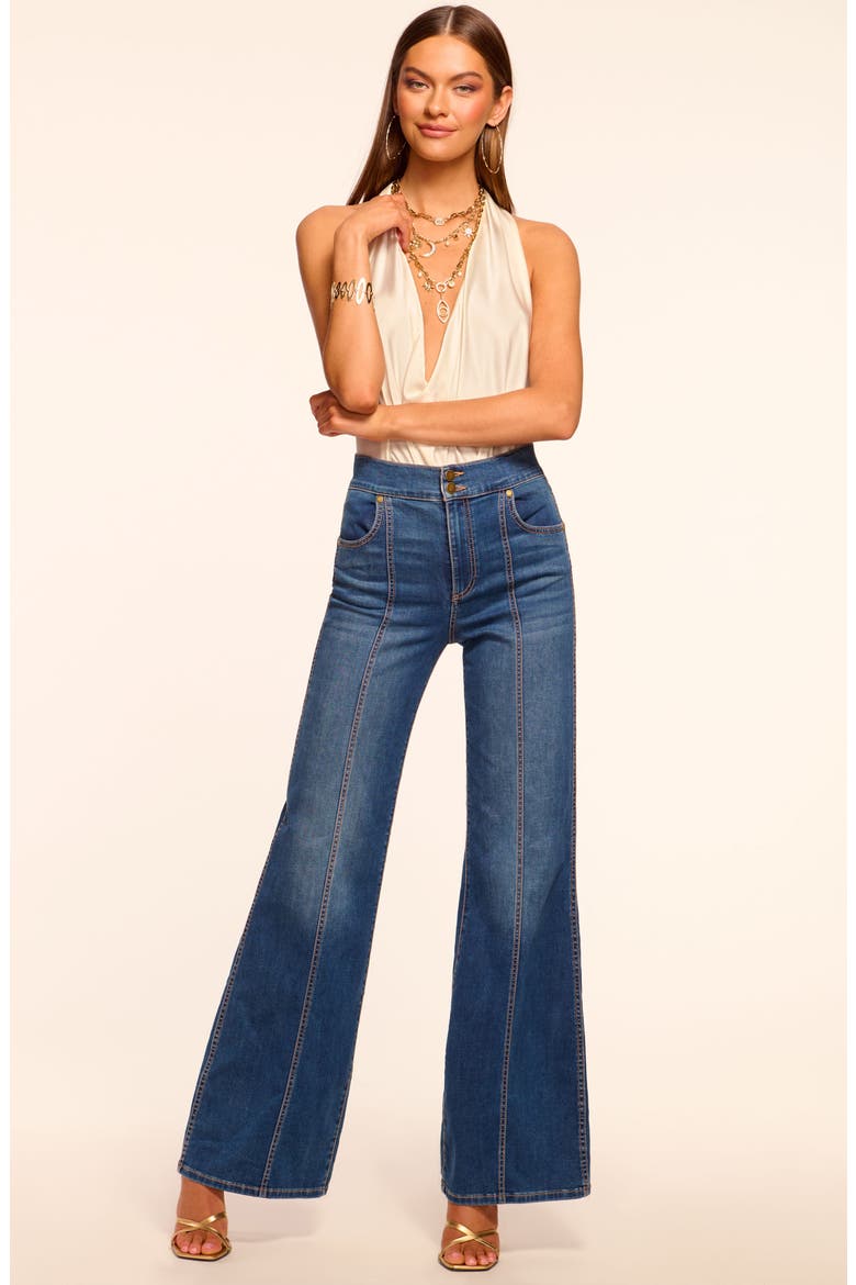 Tina Seamed High Waist Wide Leg Jeans, Alternate, color, MEDIUM WASH