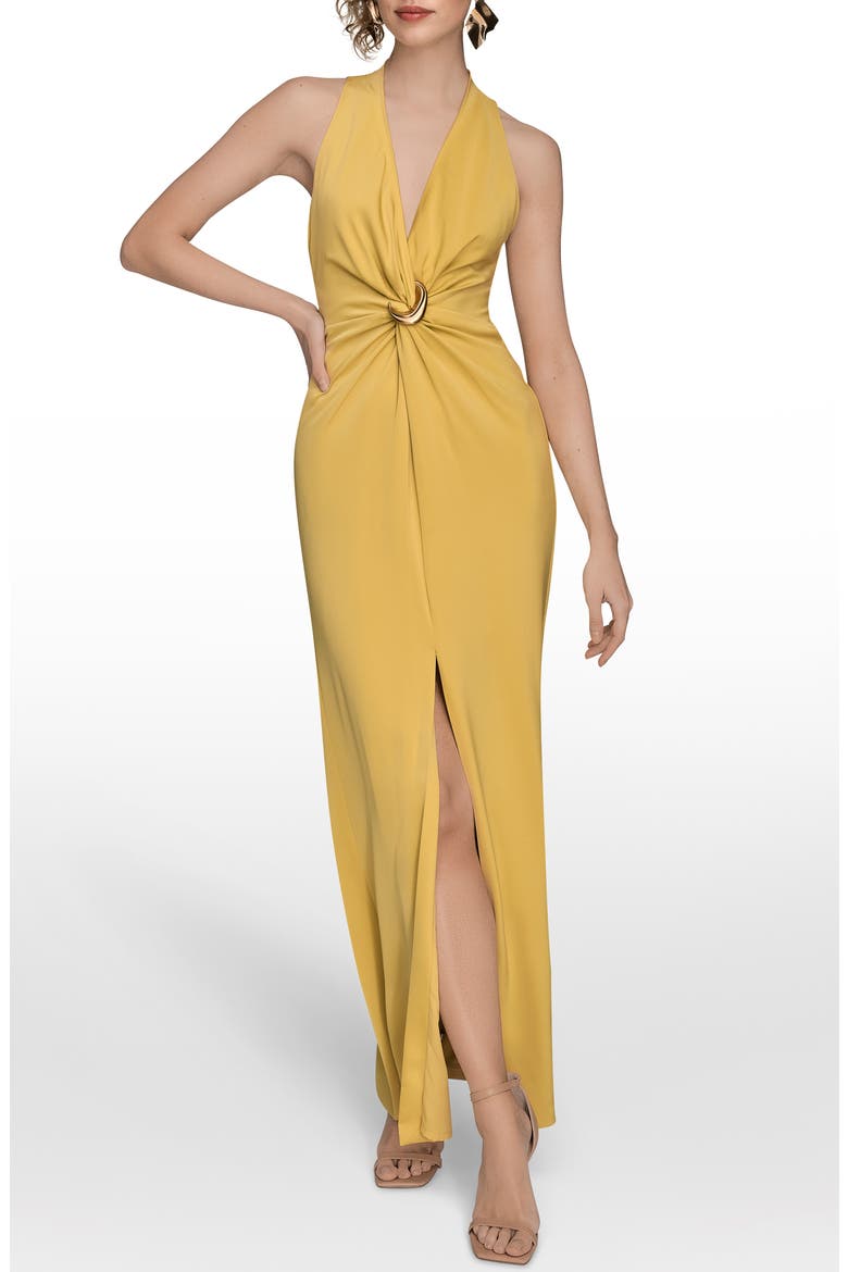 Donna Karan Women's V-Neck Sleeveless Dress - Berry