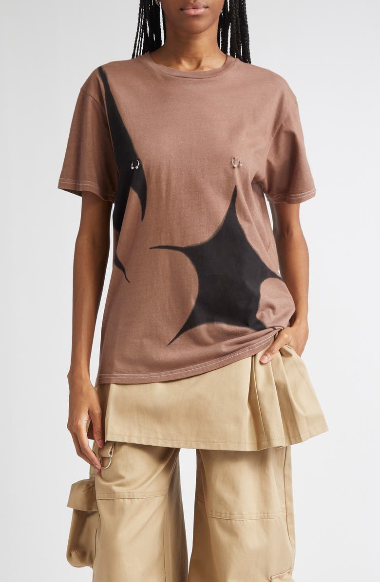 Collina Strada Pierced Organic Cotton Graphic T-Shirt, Main, color, Earth Starburst