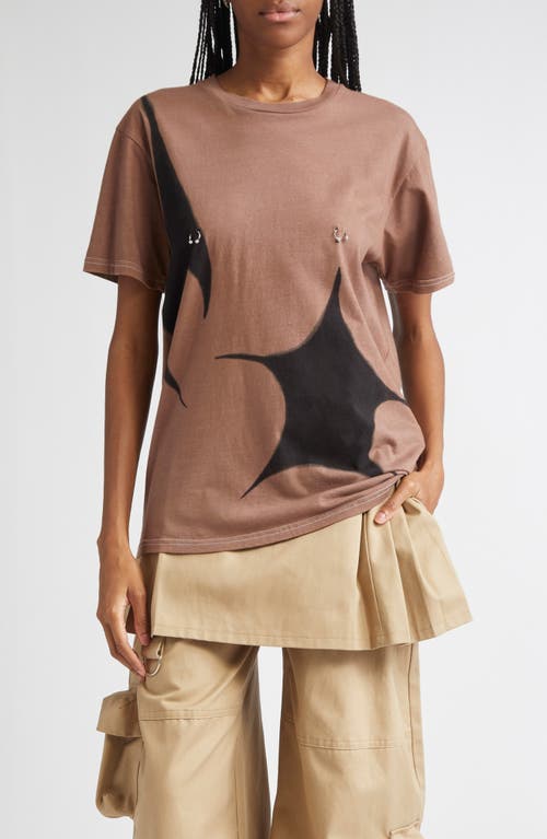 Collina Strada Pierced Organic Cotton Graphic T-shirt In Brown