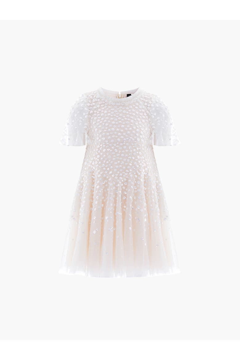 Dappled Sequin Short Cape Kids DressLittle Kid, Big Kid, Alternate, color, Cream