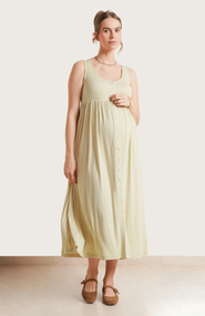 Nom Maternity Ribbed Modal Henley Dress