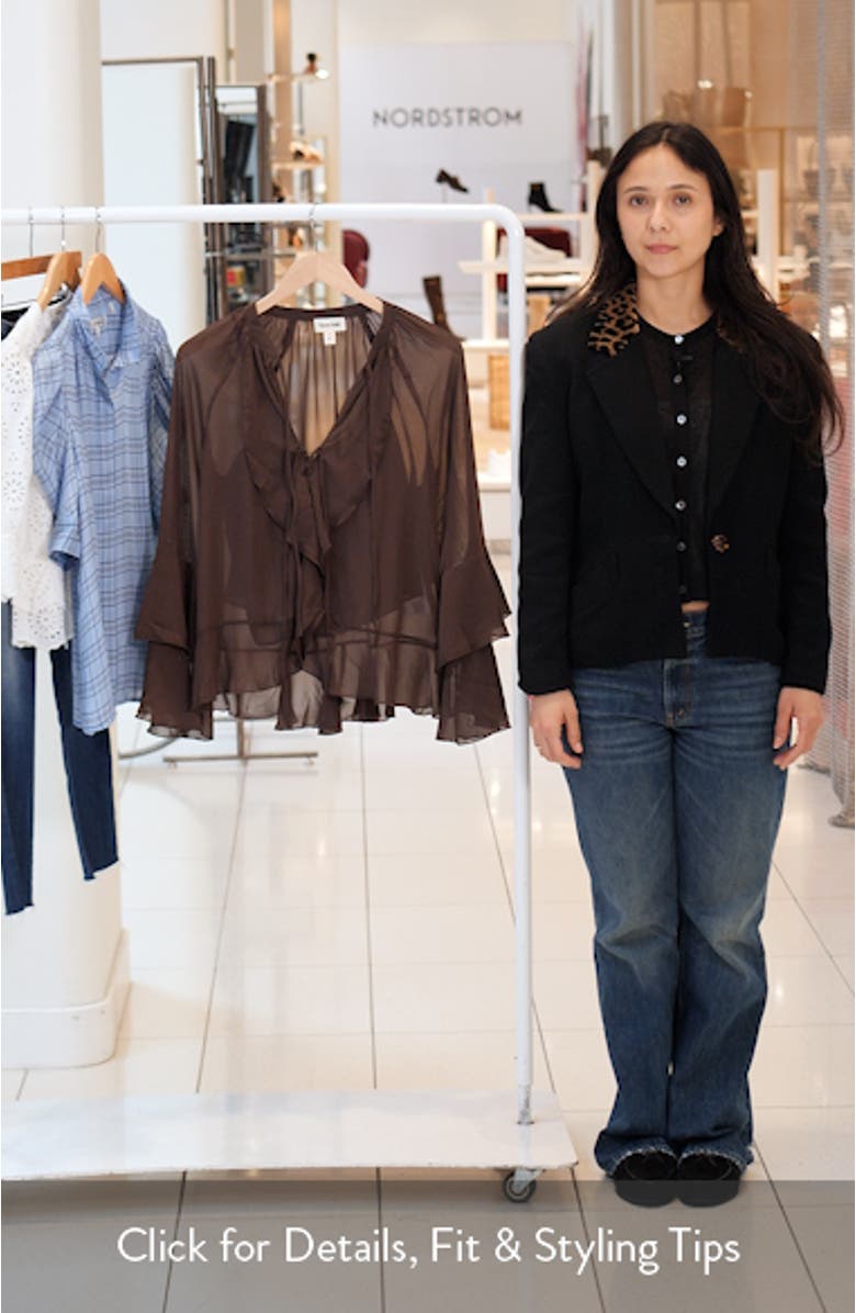 Chiffon Ruffle Trim Top, sales video thumbnail