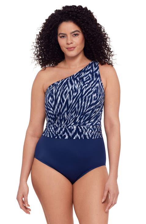 Heather One Shoulder One-Piece Control Swimsuit