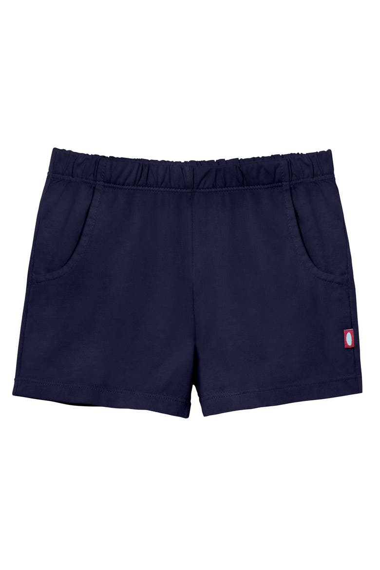 Baby Girls UPF 50+ Soft 100% Cotton Jersey Pocket Shorts, Main, color, Navy