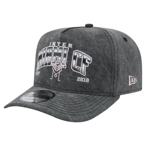 Men's New Era  Black Inter Miami CF Washed 9FIFTY A-Frame Adjustable Hat