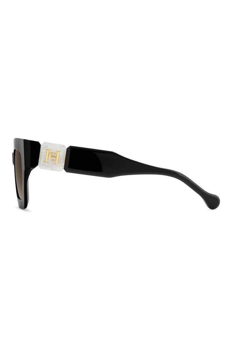 Her 49mm Square Sunglasses, Alternate, color, BLACK MARBLE/ BROWN SF