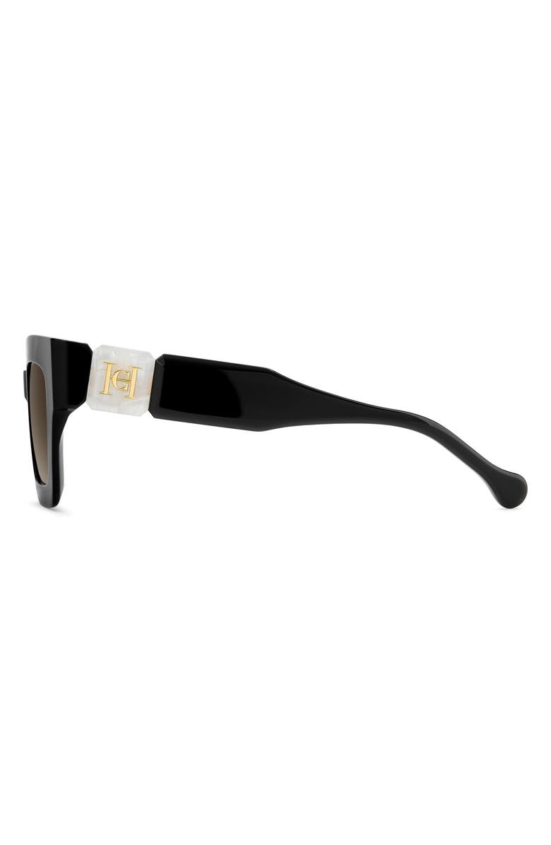 Carolina Herrera Her 49mm Square Sunglasses, Alternate, color, Black Marble/ Brown Sf