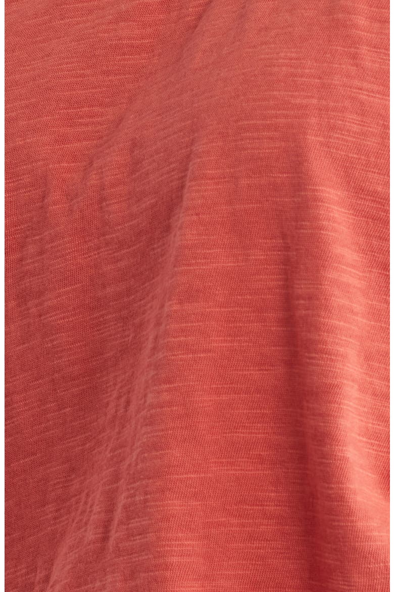 Braided Neck Relaxed Fit Cotton T-Shirt, Alternate, color, BRICK