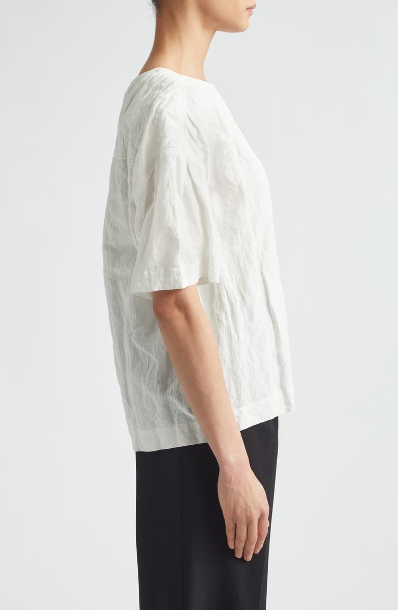 Proenza Schouler Hansly Crinkle Cotton Blend Top, Alternate, color, Off White