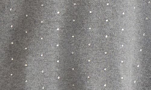 Jones New York Rhinestone Mock Neck Sweater In Gray