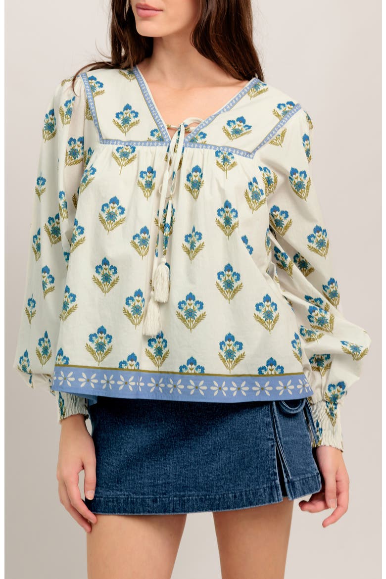 Printed Woven Top, Main, color, IVORY