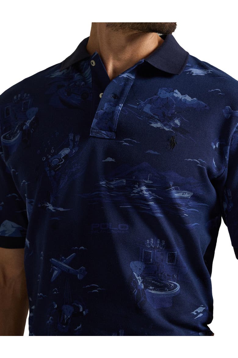 Big & Tall Mesh Bear Polo Shirt, Alternate, color, SPY BEAR