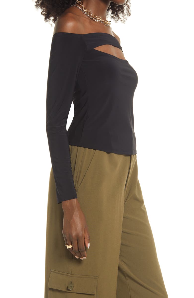Open Edit Off the Shoulder Cutout Top, Alternate, color, 