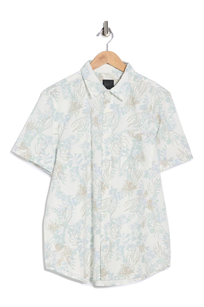 Cotton Seersucker Short Sleeve Button-Up Shirt, Alternate, color, IVORY ASBURY FLORAL