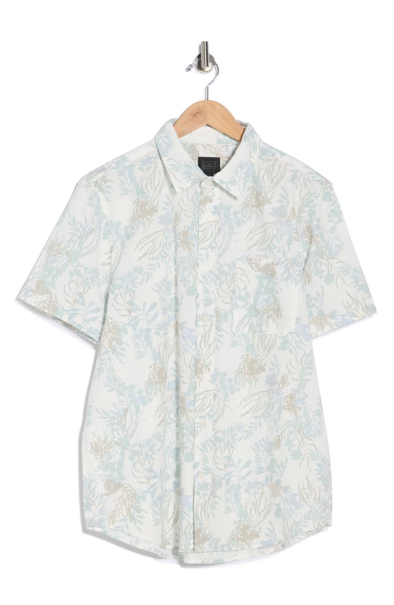 14th & Union Cotton Seersucker Short Sleeve Button-Up Shirt, Alternate, color, Ivory Asbury Floral