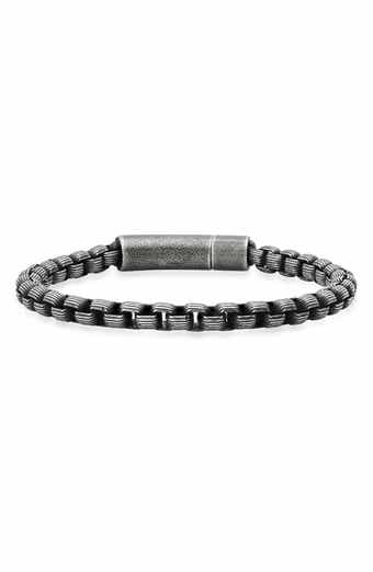 HMY JEWELRY Men's Oxidized Stainless Steel Chain Bracelet