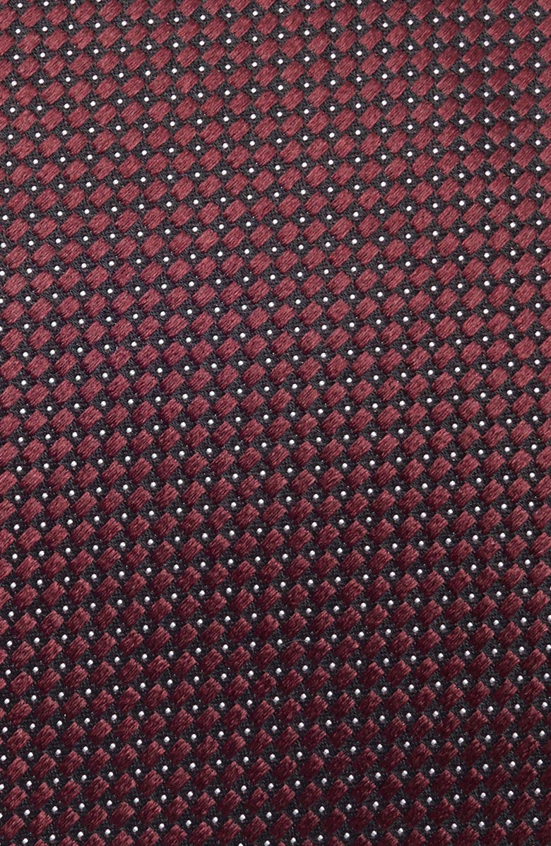 ZEGNA TIES Neat Silk Tie, Alternate, color, Dark Red Micro Fan